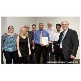 Vice-Chancellor Professor Ed Byrne with members of the CHEQ and Applications Services team, winners of the Vice-Chancellor's Equity and Diversity Award