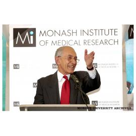 Professor David de Kretser at the official opening of the Monash Institute of Medical Research