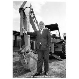 Professor Neil Carson, head of the Department of Community Medicine, on site of the department's new extension in East Bentleigh