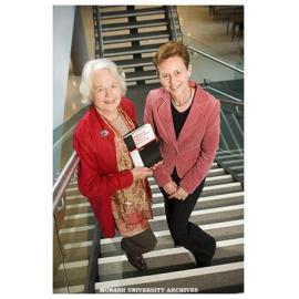 Judy Wallace and Sarah Wallace at the book launch of Statistical and Inductive Inference by Minimum Message Length, written by the late Professor Chris Wallace