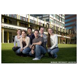 Students from the University of California's Pacific Rim Undergraduate Experiences program with Professor David Abramson from the School of Computer Science and Software Engineering