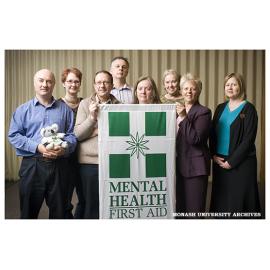 Participants in the Mental Health First Aid training course with Ms Betty Kitchener who developed the program (third from right)