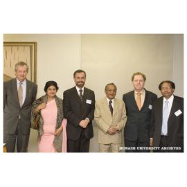 Vice Chancellor Professor Richard Larkins (far left) with participants at an interfaith round table