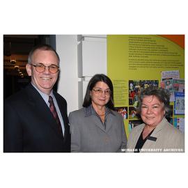 Krongold Centre director Professor Dennis Moore, Professor Luanna Meyer of Victoria University in New Zealand, and Education faculty dean, Professor Sue Willis.