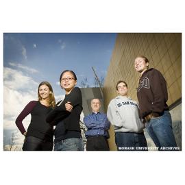 University of California, San Diego, students Celia Croy, Iwen Wu, Noah Ollikainen and Angelina Altshuler, participants in e-research program with Professor David Abramson