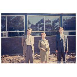 Library staff members David Darling, Anne Frazer and Murray Frazer at Clayton campus