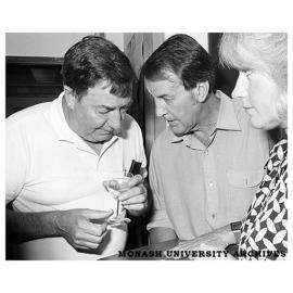Department of Zoology senior lecturer Ian Hiscock (left) at his retirement function, with Ian Bayly