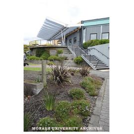Looking towards student lounge deck, Gippsland campus