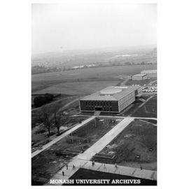 Administration building with sports union behind