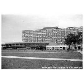 Rear view of the Union with Menzies Building in the background