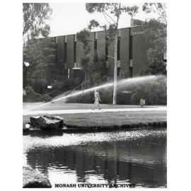 University Offices with pond in foreground