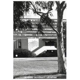 Campus Centre sundial with Menzies building in background