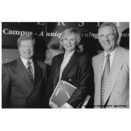 Professor Alan Lindsay, Professor Merran Evans and Vice-Chancellor Professor David Robinson (left to right)