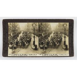 The coronation of H.M. King George V. The Bands of the 1st. Life Guards, and the 2nd. Dragoons in the Strand