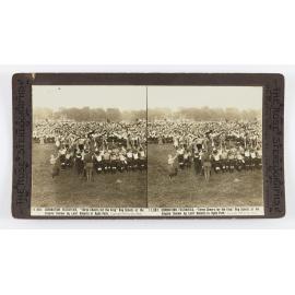 Coronation Festivites, "Three Cheers for the King" Boy Scouts at the Empire Review by Lord Roberts in Hyde Park