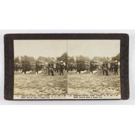 Coronation festivities, Vicount Kitchener and the Duke of Connaught review the Indians at Hampton Court