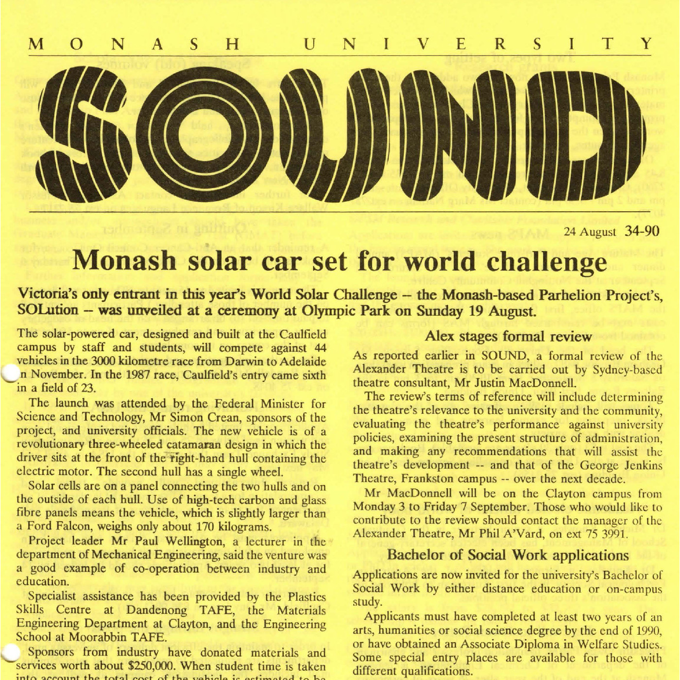 MON925: Sound: the official broadsheet of Monash University