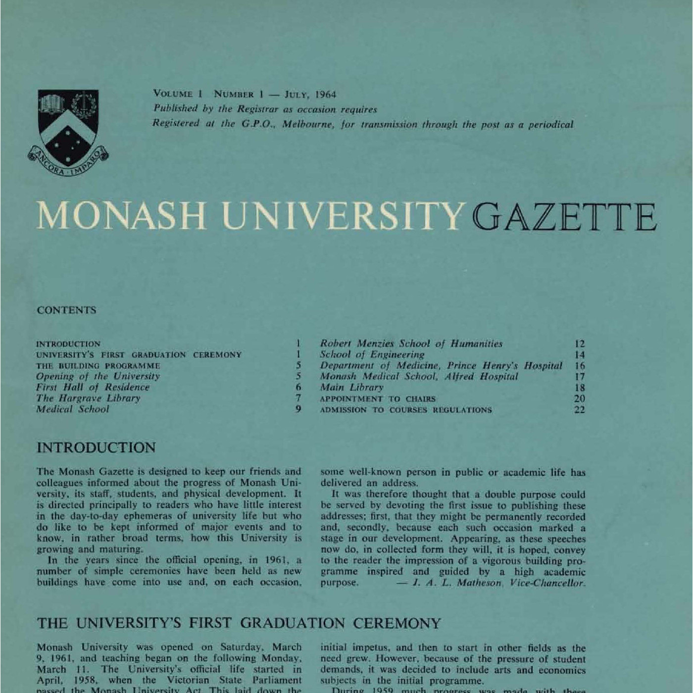 MON928: Monash University Gazette