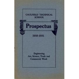 Caulfield Technical School Prospectus 1930-31 