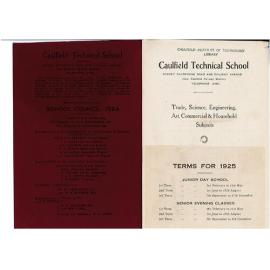 Caulfield Technical School Prospectus [1924-25]