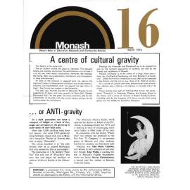 Monash: What's new in education, research and community services no.16