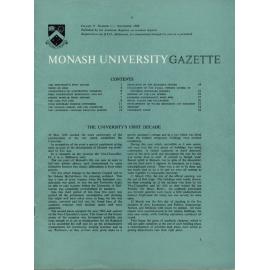 Monash University Gazette Vol.5, no.1 Nov.1968