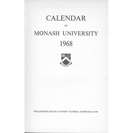 Monash University Calendar 1968