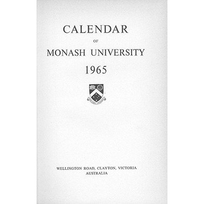 Monash University Calendar 1965