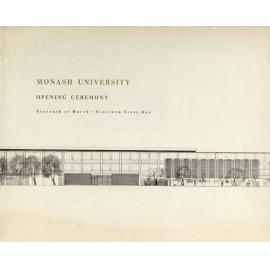 Monash University Opening Ceremony programme - 11 March 1961 
