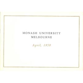 Monash University Melbourne,  April 1959 [overview of proposed university] [3 copies]