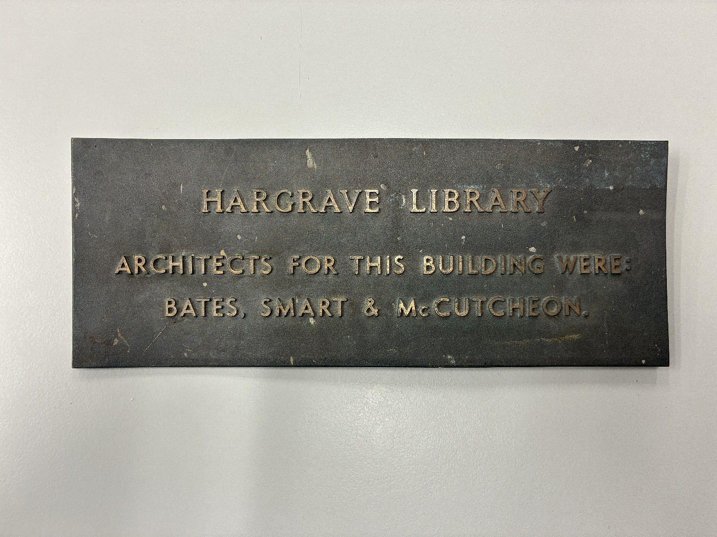 Hargrave Library plaque