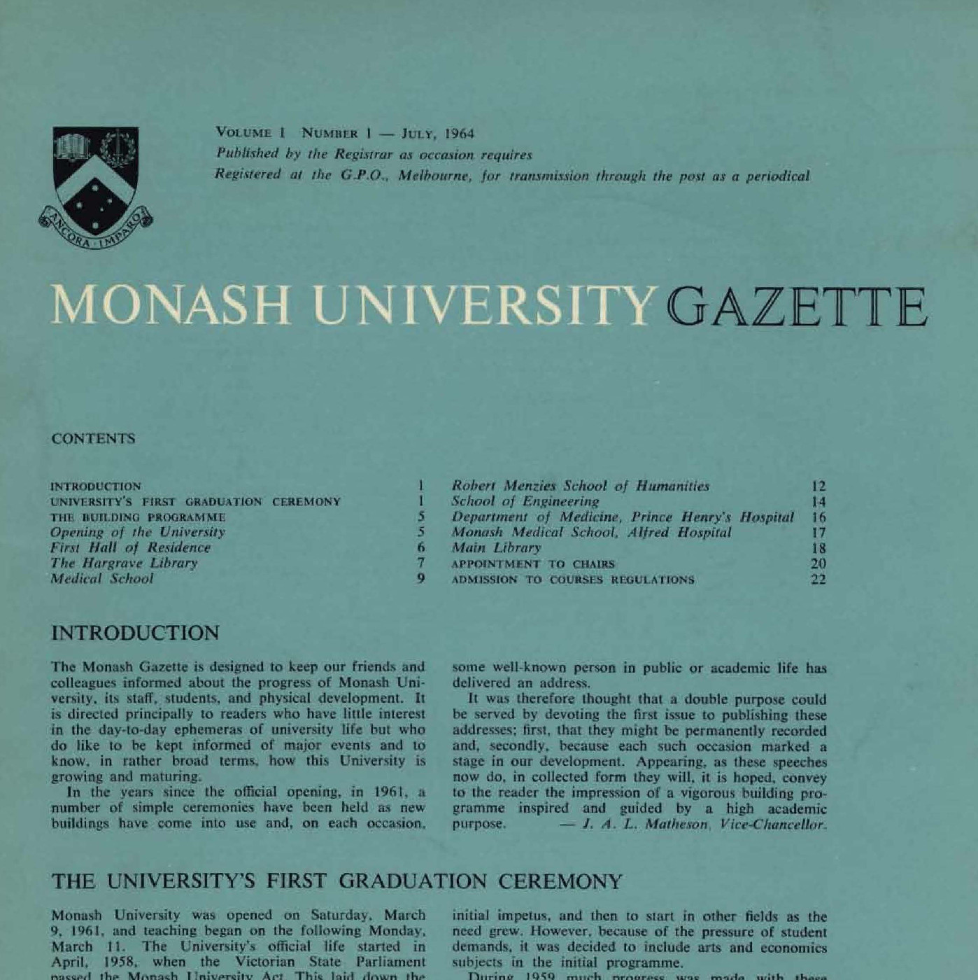 MON928: Monash University Gazette